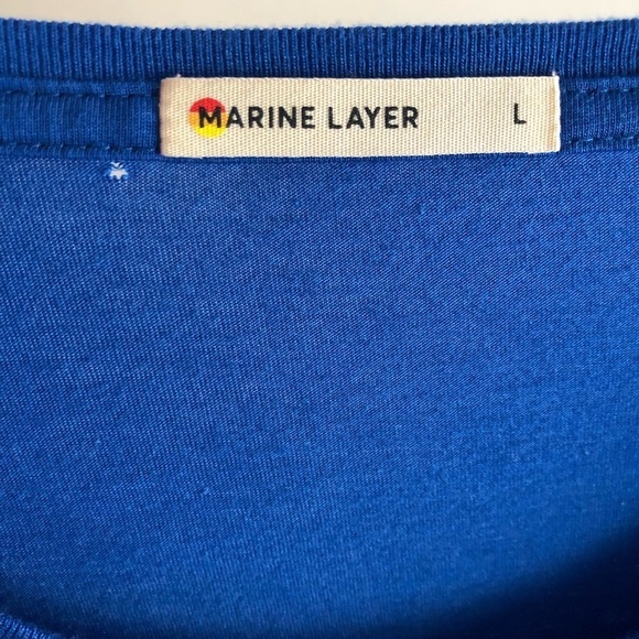 Marine Layer Long Sleeve T-Shirt Blue Size Large - Picture 4 of 7